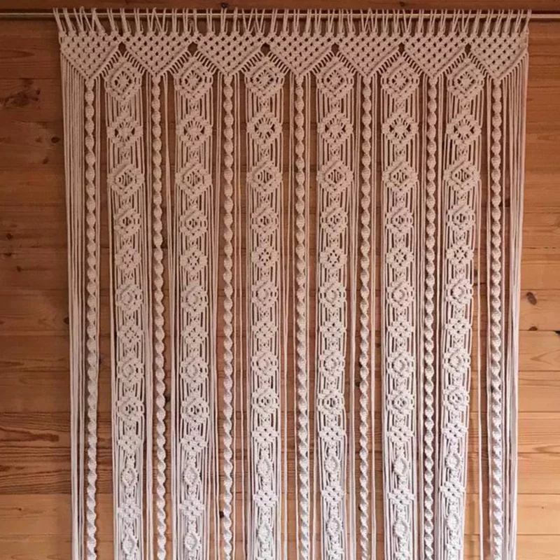 Luxurious and Beautiful Handmade Macrame Eco-Friendly Cotton Curtain for Doors – 4×8 feet