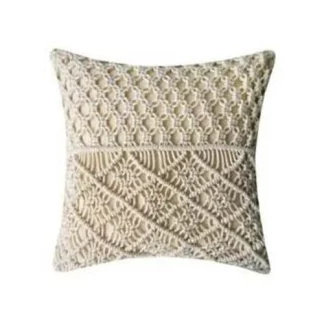 Macrame Cushion Cover in off white color