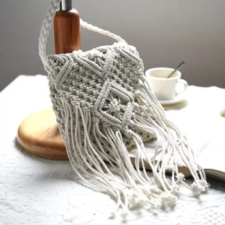 Handmade Macrame Cotton Sling bag – Natural Cotton
