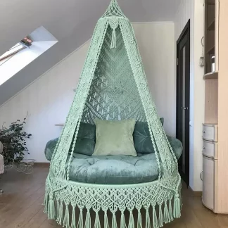 Macrame Swing In Parrot Green Colour