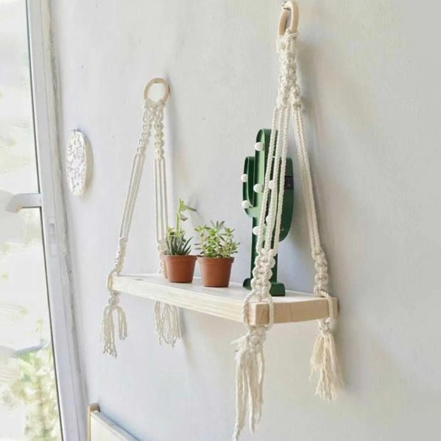 Unique Handmade Macrame Wall Hanging Shelf Planter