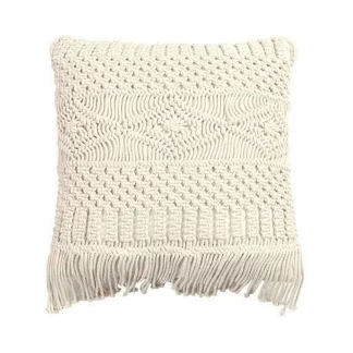 Macrame Cushion Cover in off white color