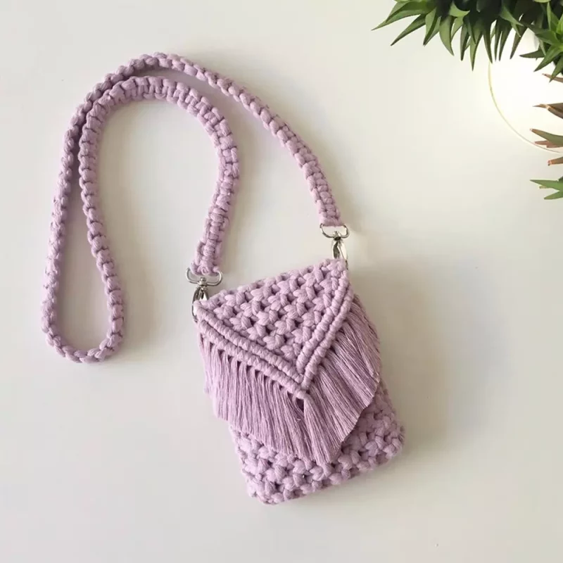 Pink Swacraft Macrame Mobile Purse/Potli at Rs 249 in Chopda | ID:  23133863555