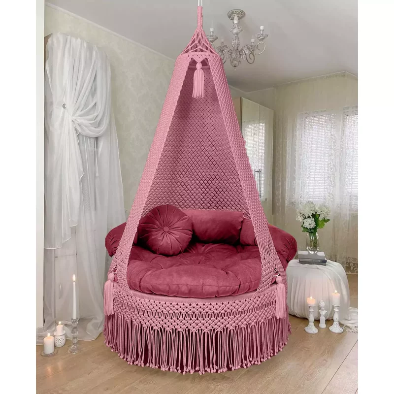 Macrame Swing In Bubblegum Pink Colour