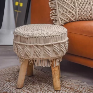 Handmade Macrame Round Ottoman chair