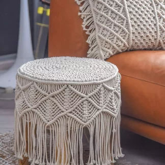 Luxurious Handmade Macrame Ottoman footstool