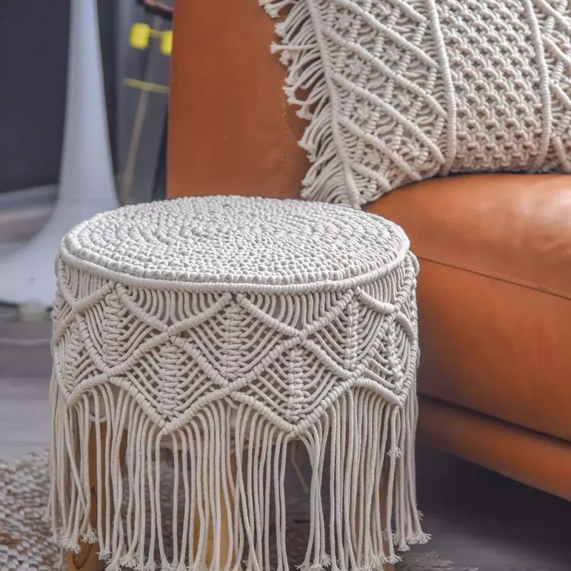 Luxurious Handmade Macrame Ottoman footstool