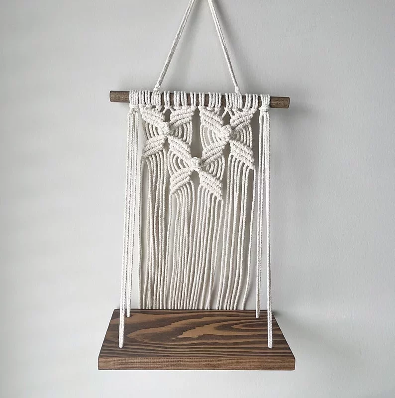 Wall Decors Handmade Macrame Wall Hanging Shelf Planter